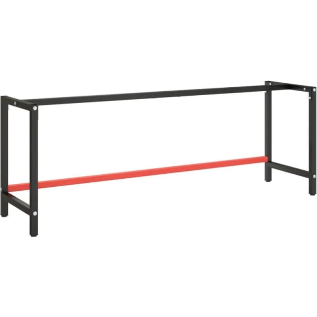 VIDAXL Vidaxl - Work Bench Frame Matte Black and Matte Red 220x57x79cm Metal 8720286816448