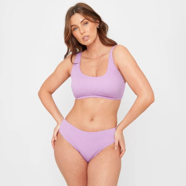 Be You Textured Bikini Bottoms - Purple Purple 8