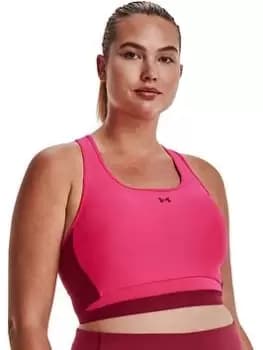 Under Armour Crossback Long Line Bra - Pink, Size S, Women