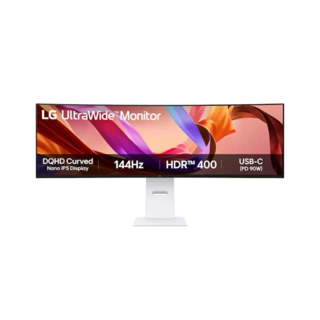 LG 49U950A-W 49 IPS Dual QHD 144Hz USB-C UltraWide Curved Monitor 49U950A-W.AEK Black, White