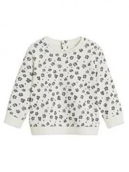 Mango Baby Girls Flower Print Sweatshirt - White