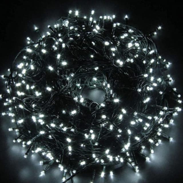 Shatchi 200 LEDs Christmas Fairy String Lights Indoor/Outdoor Green Cable Main power Memory Auto Timer White