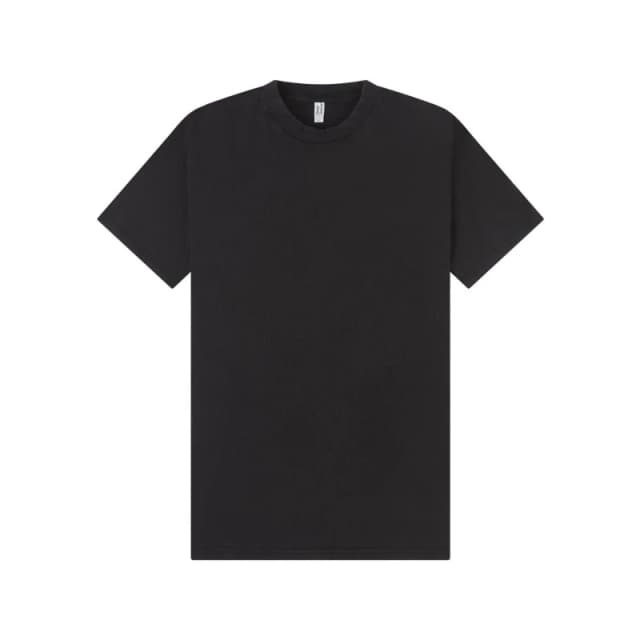 Casual Classics Mens Acid Wash Combed Ringspun Cotton Extended Neckline Oversized T-Shirt in Jet Black Size: XL Jet Black Male XL