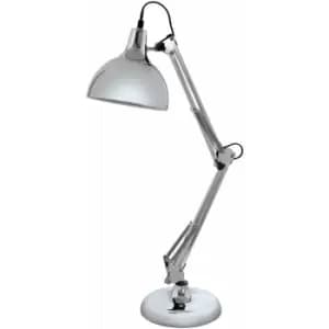 Table Desk Lamp Colour Chrome Adjustable In Line Switch Bulb E27 1x40W