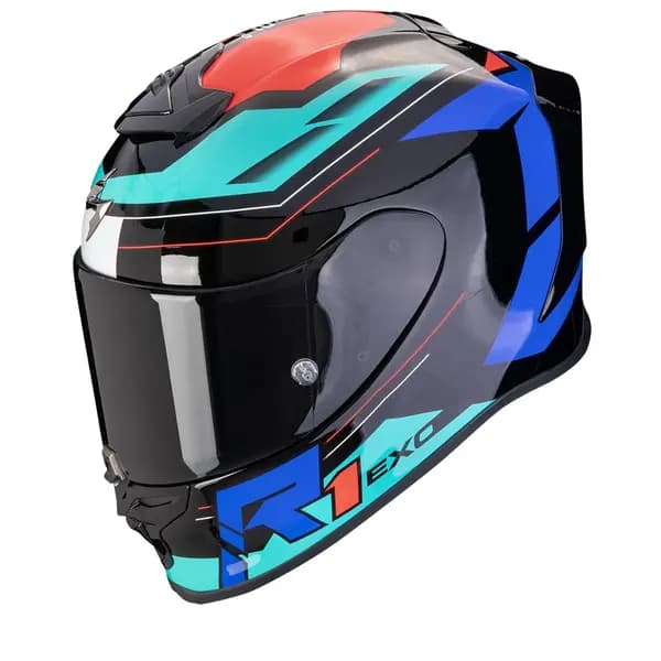 Scorpion EXO-R1 Evo Air Blaze Black Blue Red Full Face Helmet Size XS
