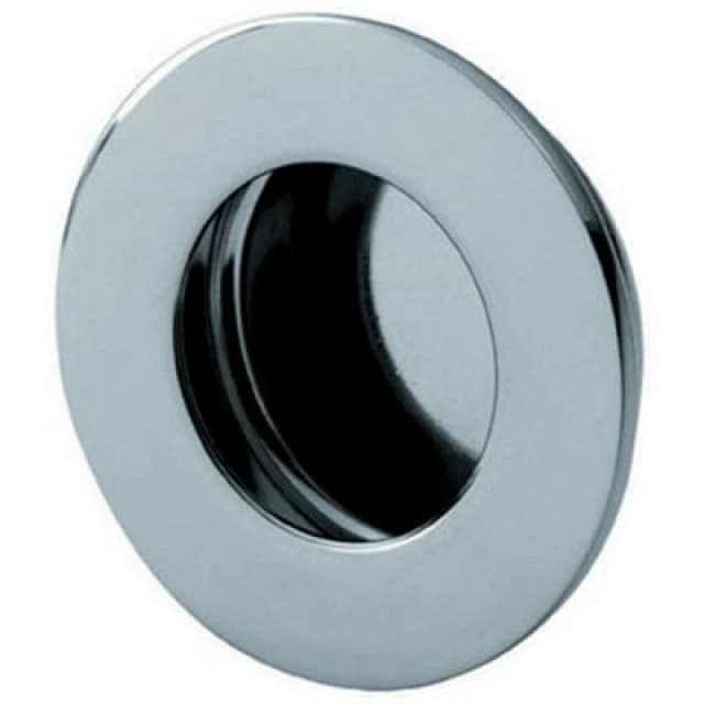 Loops Circular Low Profile Recessed Flush Pull 50mm Diameter Bright Stainless Steel Metallics unisex