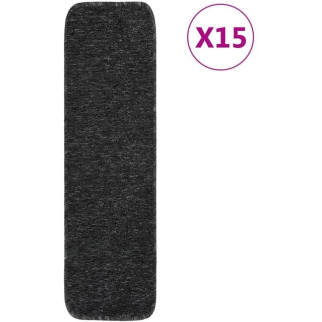 VIDAXL Anti Slip Stair Mats 15 pcs 75x20cm Anthracite Rectangular Vidaxl 8720286849101