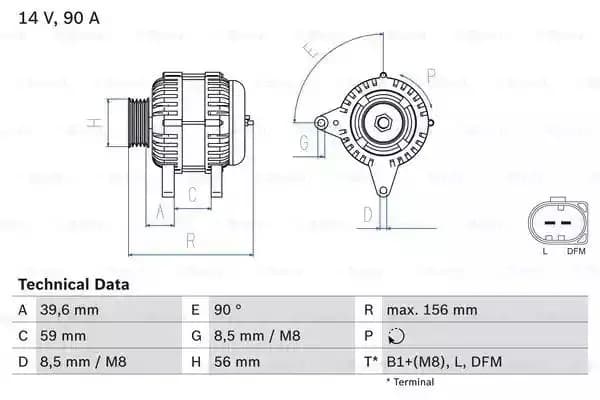 Bosch Generator Alternator charge current: 90A 0 986 041 500 Alternator VW,AUDI,SKODA,Golf IV Schragheck (1J1),POLO (9N_)