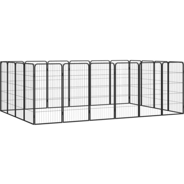 VIDAXL 20-Panel Dog Playpen Black 50x100cm Powder-coated Steel Vidaxl 8720287158943