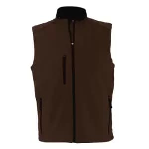 SOLS Mens Rallye Soft Shell Bodywarmer Jacket (L) (Dark Chocolate)