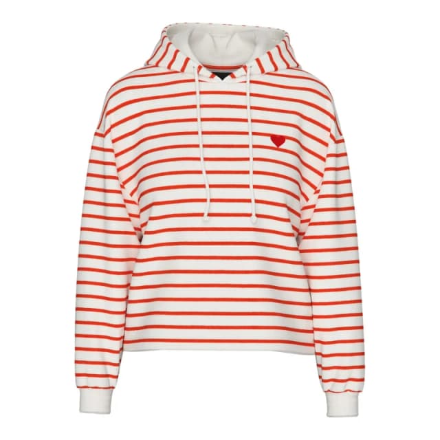 Pieces Womens hooded sweatshirt Pieces Chilli Stripes Blanc Female M