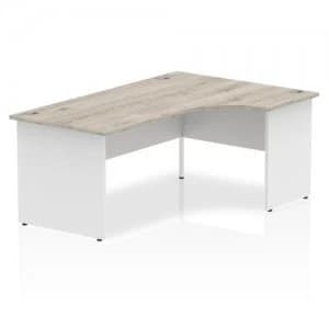 Trexus Radial Desk Left Hand Panel End Leg 1800800mm Grey OakWhite Ref