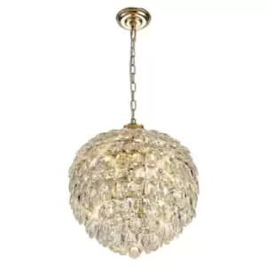Suspension Coniston French Gold 6 bulbs 57cm