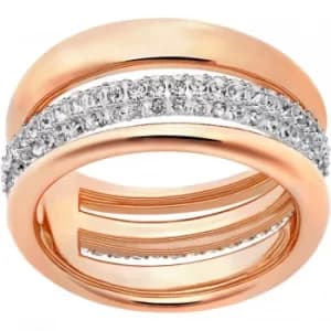 Ladies Swarovski PVD rose plating Size Q Exact Ring 58