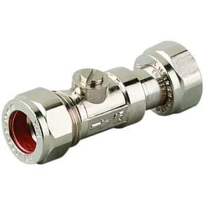Wickes Nickel Finsh Straight Service Valve - 15mm