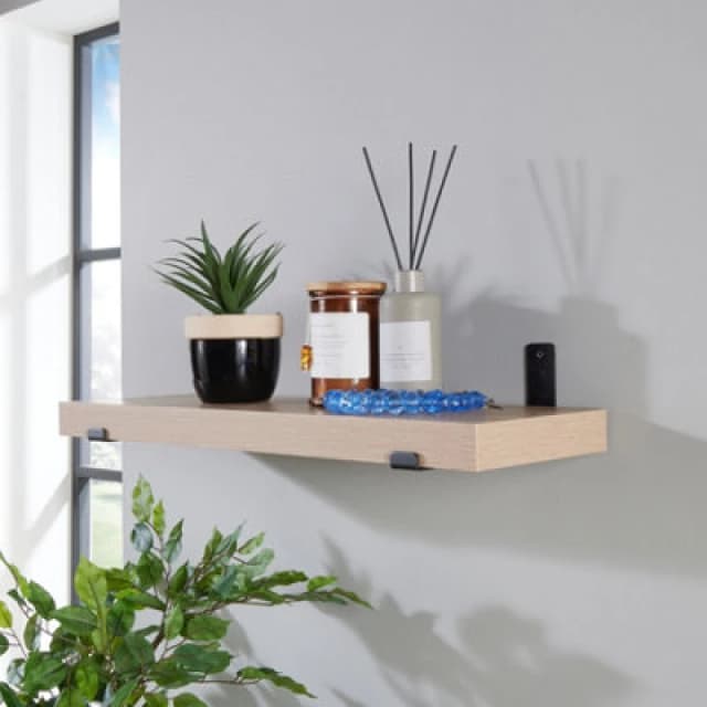 Core Products Jackson 60Cm Chunky Shelf With Sit On Brackets - Oak Effect, Brown JK600OK