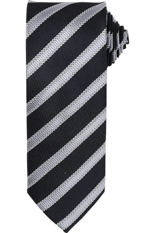 Premier Premier Men Stripe Waffle Tie in Black One Size Male 5063425959877