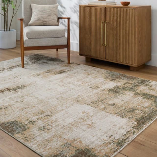 Galey Alix X Livabliss Abstract Modern Marble Brown/cream Myrtle Avenue Iii Area Rug 120 X 170 Cm - Ideal For Living Room