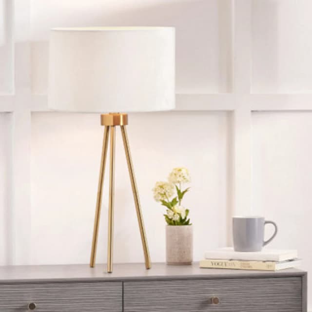 SO'HOME Huston Tripod Table Lamp in Brushed Brass Brass ONE SIZE