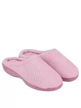 TOTES Isotoner 360 Comfort Popcorn Mule - Pale Pink, Pale Pink, Size 4, Women