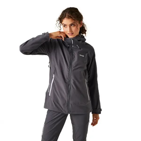 Regatta Womens Okara Full Zip Waterproof Breathable Coat 20 - Bust 45' (114cm) Seal Grey RWW433-038-20