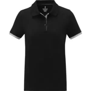 Elevate Womens/Ladies Morgan Short-Sleeved Polo Shirt (L) (Solid Black)