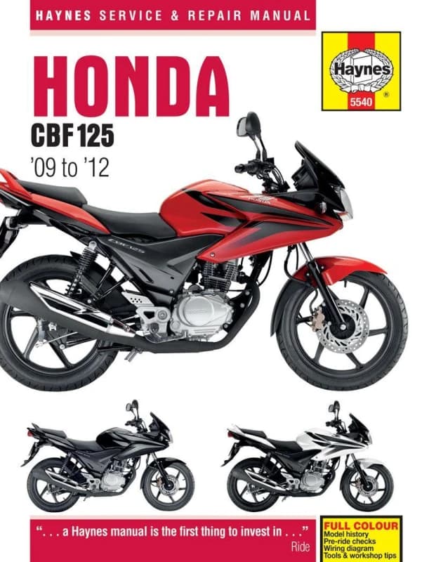 5540 - Haynes Service Manual For Honda CBF 125 2009-2015 5540
