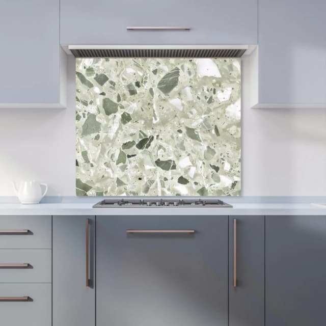 Warren Reed - Designer Sage Green & White Quartz Effect Kitchen Splashback in Pink Size: 600mm x 750mm Pink Unisex 600mm x 750mm