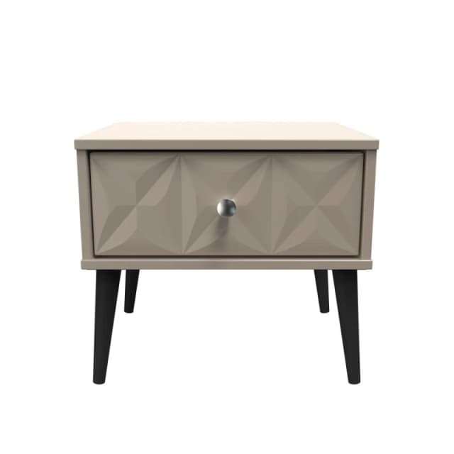 Toledo 1 Drawer Side Table In Mushroom (Ready Assembled)