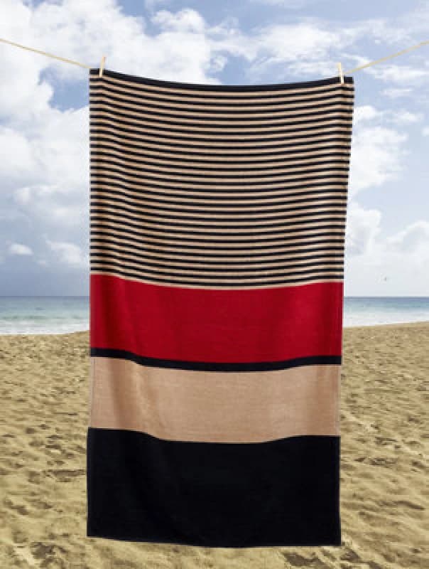 Rapport Hugo Striped Nude Beach Towel Multi 85 X 160Cm