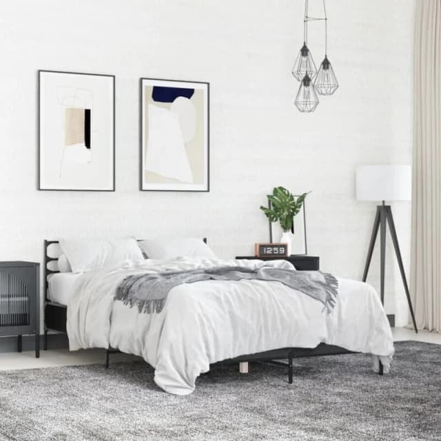 VIDAXL Bed Frame without Mattress Black 120x190cm Small Double Vidaxl 8721102613630