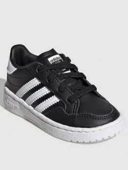 Adidas Originals Team Court Infant Trainers - Black/White