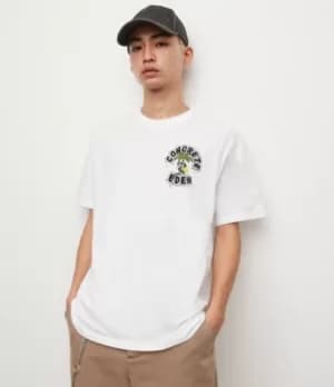 AllSaints Mens Damnation Crew T-Shirt, Optic White, Size: XL