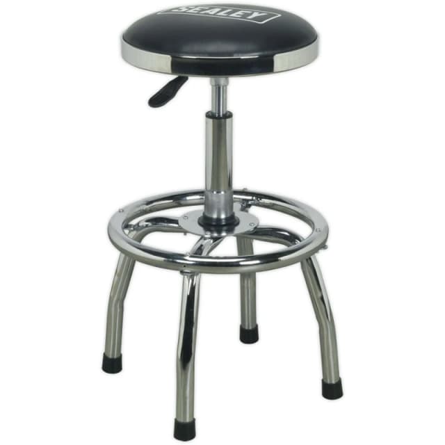 Loops Heavy-Duty Pneumatic Workshop Stool - Adjustable Height Swivel Rotating Seat Multi