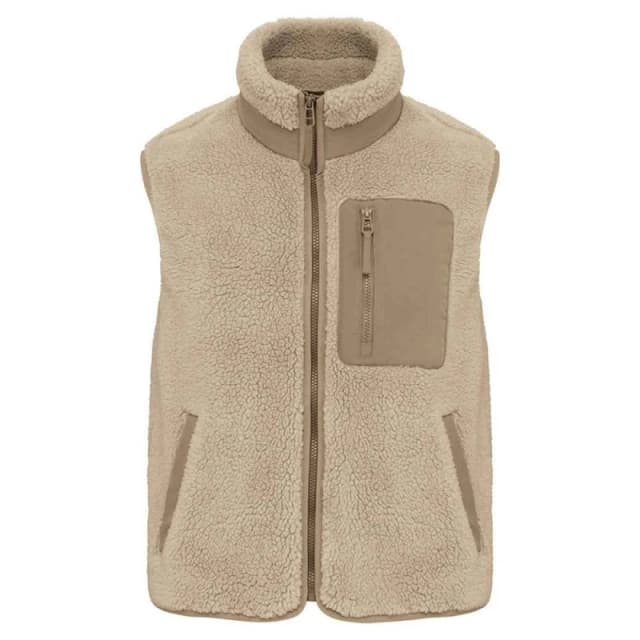Native Spirit Mens Sherpa Body Warmer in Medium Beige Size: XS Medium Beige Male XS