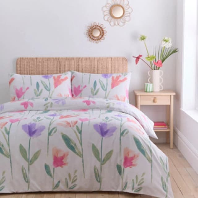 Portfolio Home Charlotte Floral Soft Easy Care Bed Linen Bedding Duvet Cover Quilt Set With Pillow Case