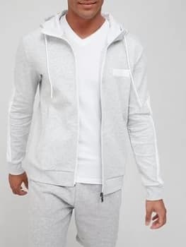 Hugo Boss Athleisure Saggy Batch Logo Zip Through Hoodie Grey Size 2XL Men
