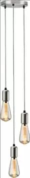 KnightsBridge CALLA - 230V E27 Contemporary 3 Light Pendant - Brushed Chrome