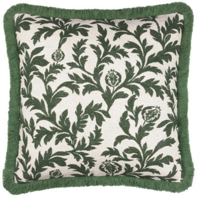 Paoletti Paoletti Hedera Jacquard Cushion in Green Size: 45cm x 45cm Green 45cm x 45cm Unisex 5025532827340