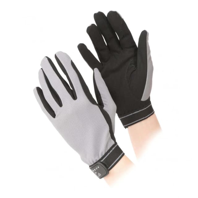Aubrion Aubrion Mesh Riding Gloves in Grey Size: large Grey L Unisex 5059958722460