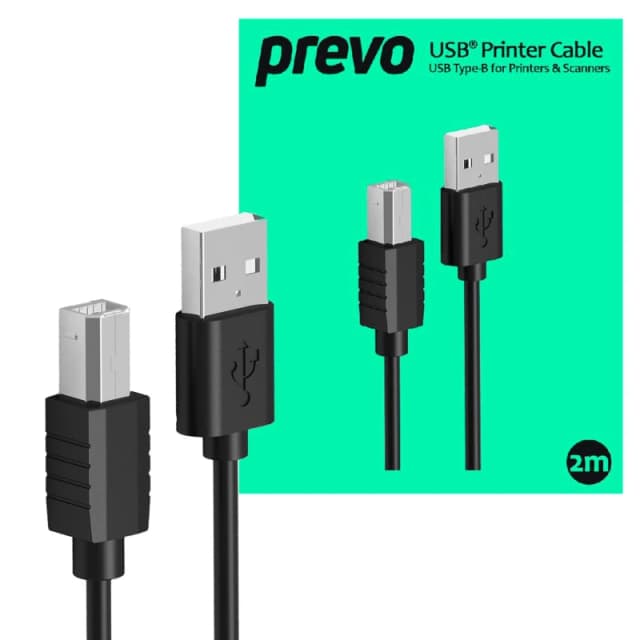 PREVO PREVO USBA-USBB-2M USB cable USB 2.0 Black USBA-USBB-2M