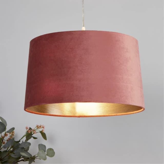 Lighting Collection Velvet Drum Shade Rose unisex 40cm
