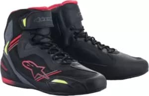 Alpinestars Faster 3 Rideknit Motorcycle Shoes, black-red-yellow, Size 41, black-red-yellow, Size 41