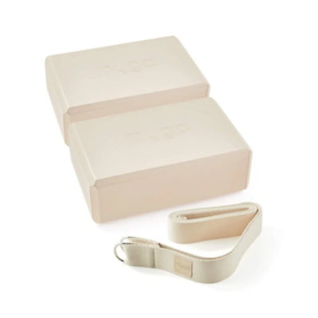 Myga Pair Of Yoga Blocks & Strap Sand