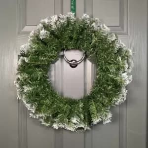 55cm Premier Christmas Snow Tipped Green Pine PVC Door Wreath