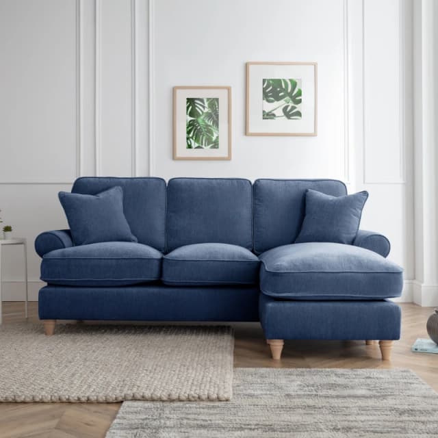 The Great Sofa Company Ezra Right Hand Chaise Sofa Manhattan Navy Navy Unisex
