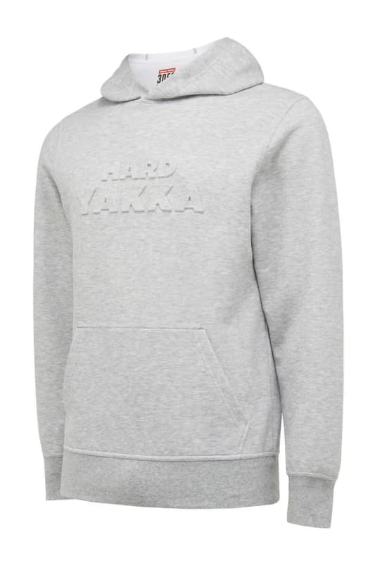 Hard Yakka Mens Embossed Pullover Hoodie in Light Grey Size: Medium Light Grey Male M