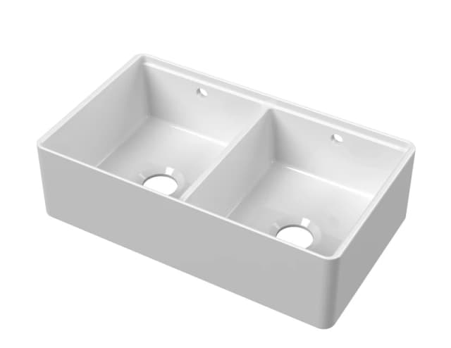 Balterley Fireclay Kitchen Sink Thin Edge Flush Weir 795mm in White White Unisex