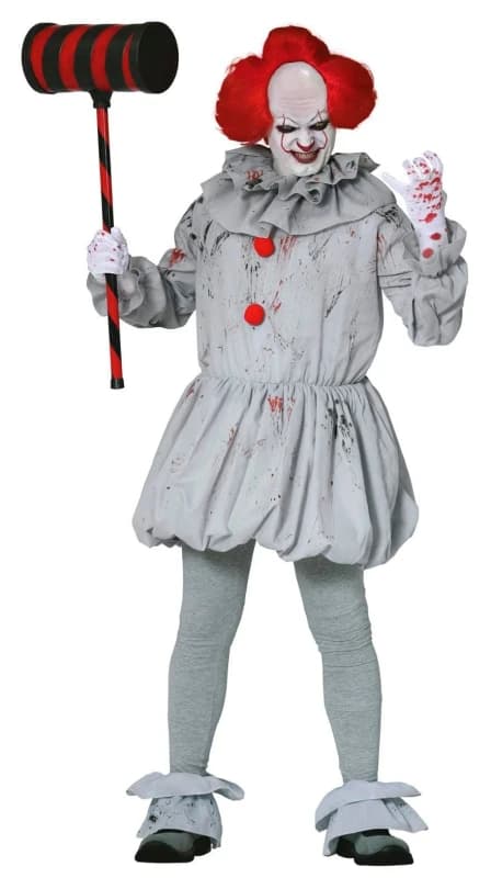 Fiestas Guirca Fancy Dress Adult Scary Clown in Red Size: Large Red Unisex L