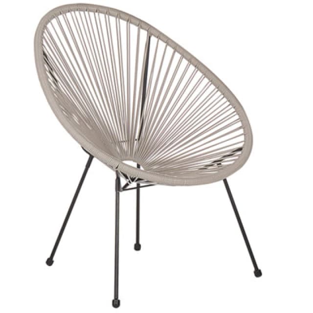 Beliani Garden Chair Acapulco Ii Pe Rattan Light Grey